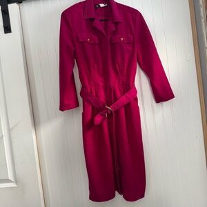 S.L. Fashions Vintage Fuchsia Belted Dress Women's 10